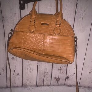 Aldo Camel Croc-Embossed Satchel